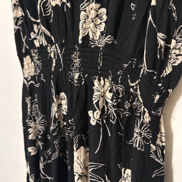 Lola P V Neck Floral Lace Trim Tank Dress Ruffle - Picture 6 of 11